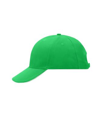 Unisex 6 Panel Sandwich Cap Varengroen/wit 7590
