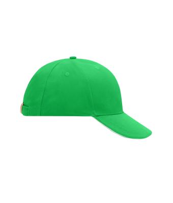 Unisex 6 Panel Sandwich Cap Varengroen/wit 7590