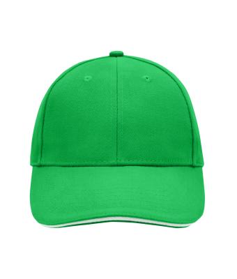 Unisex 6 Panel Sandwich Cap Varengroen/wit 7590