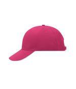 Unisex 6 Panel Sandwich Cap Pink/white 7590