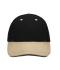 Unisex 6 Panel Sandwich Cap Black/beige/black 7590