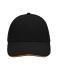 Unisex 6 Panel Sandwich Cap Black/orange 7590