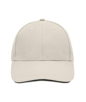 Unisex 6 Panel Sandwich Cap Light-grey/black 7590