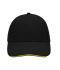 Unisex 6 Panel Sandwich Cap Black/yellow 7590