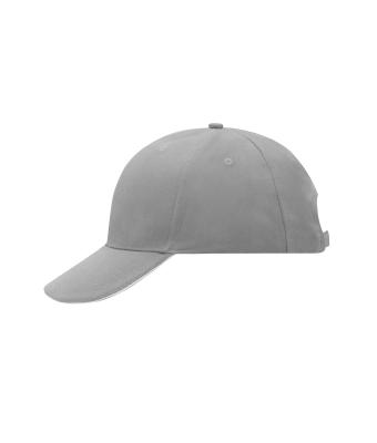 Unisex 6 Panel Sandwich Cap Donkergrijs/wit 7590