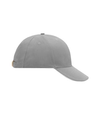 Unisex 6 Panel Sandwich Cap Donkergrijs/wit 7590