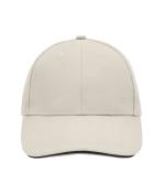 Unisex 6 Panel Sandwich Cap Lichtgrijs/zwart 7590