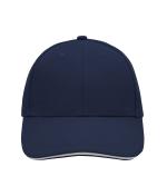 Unisex 6 Panel Sandwich Cap Navy/wit 7590