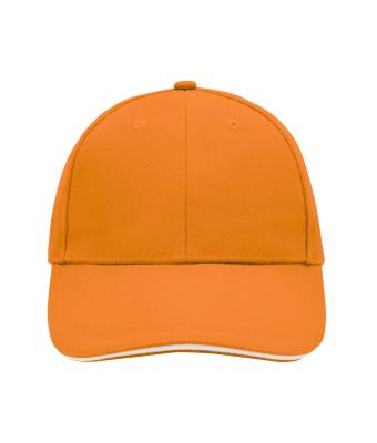 Unisex 6 Panel Sandwich Cap Oranje/wit 7590