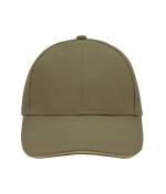 Unisex 6 Panel Sandwich Cap Olijf/beige 7590