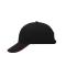 Unisex 6 Panel Sandwich Cap Zwart/rood 7590