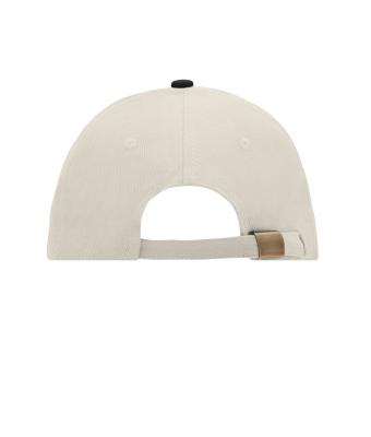 Unisex 6 Panel Sandwich Cap Lichtgrijs/zwart/lichtgrijs 7590