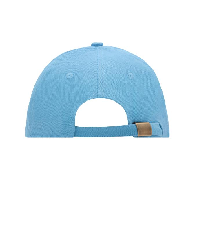 Unisexe Casquette sandwich 6 panneaux coton brossé lourd Bleu-clair/blanc 7590