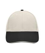 Unisexe Casquette sandwich 6 panneaux coton brossé lourd Gris-clair/noir/gris clair 7590