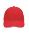 Unisexe Casquette sandwich 6 panneaux coton brossé lourd Rouge/blanc 7590