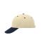 Unisexe Casquette sandwich 6 panneaux coton brossé lourd Beige/marine/beige 7590