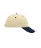Unisexe Casquette sandwich 6 panneaux coton brossé lourd Beige/marine/beige 7590