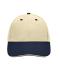 Unisexe Casquette sandwich 6 panneaux coton brossé lourd Beige/marine/beige 7590