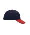 Unisexe Casquette sandwich 6 panneaux coton brossé lourd Marine/rouge/marine 7590