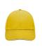 Unisexe Casquette sandwich 6 panneaux coton brossé lourd Jaune-soleil/blanc 7590