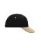 Unisexe Casquette sandwich 6 panneaux coton brossé lourd Noir/beige/noir 7590
