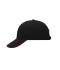 Unisexe Casquette sandwich 6 panneaux coton brossé lourd Noir/rouge 7590