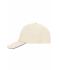 Unisex 5 Panel Sandwich Cap Natural/navy 7593