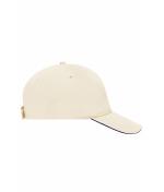 Unisex 5 Panel Sandwich Cap Natural/navy 7593