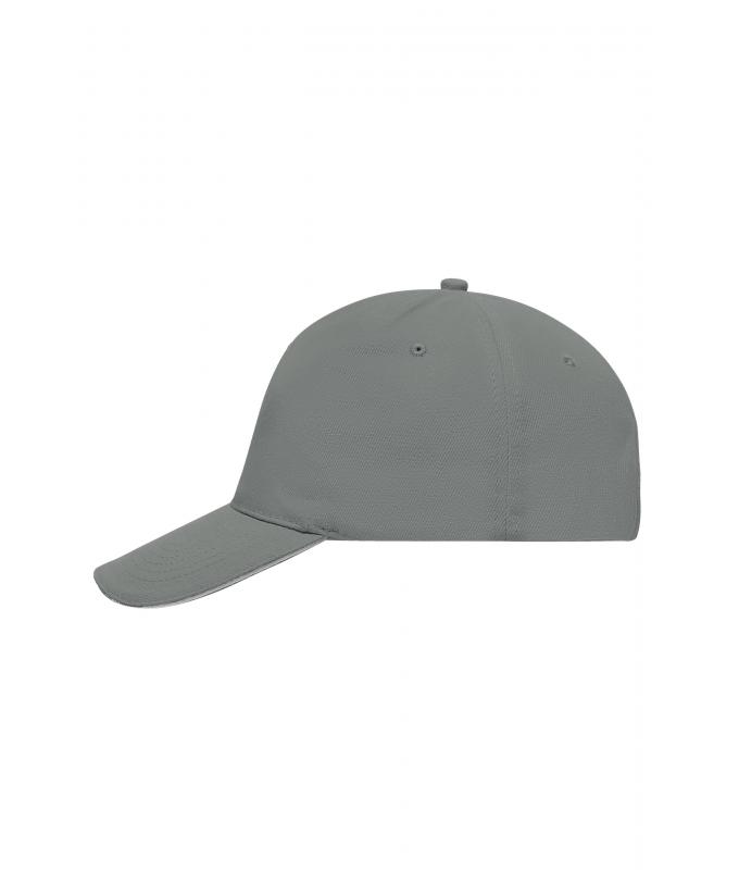 Unisex 5 Panel Sandwich Cap Donkergrijs/lichtgrijs 7593