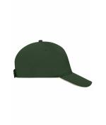 Unisex 5 Panel Sandwich Cap Donkergroen/naturel 7593