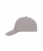 Unisex 5 Panel Sandwich Cap Light-grey/black 7593