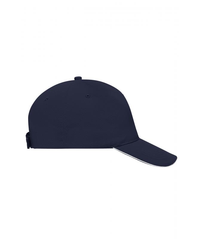 Unisex 5 Panel Sandwich Cap Navy/white 7593