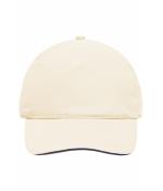 Unisex 5 Panel Sandwich Cap Naturel/navy 7593