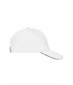 Unisex 5 Panel Sandwich Cap Wit/navy 7593