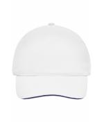 Unisex 5 Panel Sandwich Cap Wit/navy 7593