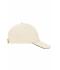 Unisexe Casquette sandwich 5 panneaux coton brossé écru/marine 7593