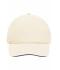 Unisexe Casquette sandwich 5 panneaux coton brossé écru/marine 7593