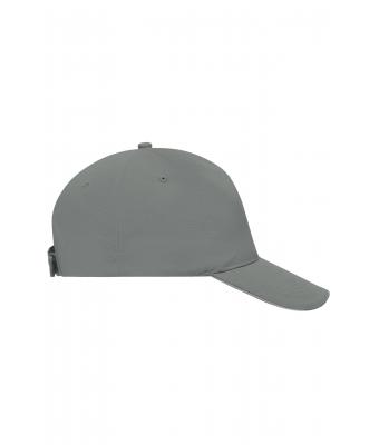 Unisexe Casquette sandwich 5 panneaux coton brossé Gris-foncé/gris-clair 7593