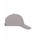 Unisexe Casquette sandwich 5 panneaux coton brossé Gris-clair/noir 7593