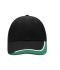 Unisexe Casquette sandwich coton brossé lourd Noir/blanc/vert foncé 7603