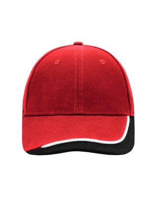 Unisexe Casquette sandwich coton brossé lourd Rouge/blanc/noir 7603