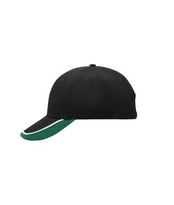 Unisex Half-Pipe Sandwich Cap Zwart/wit/donkergroen 7603