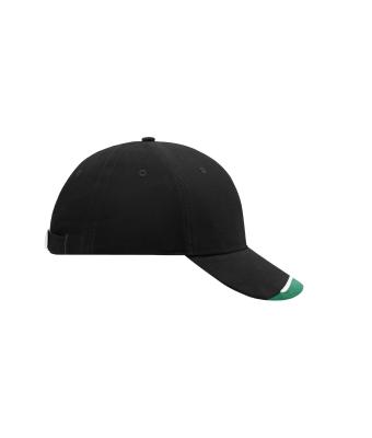 Unisex Half-Pipe Sandwich Cap Zwart/wit/donkergroen 7603