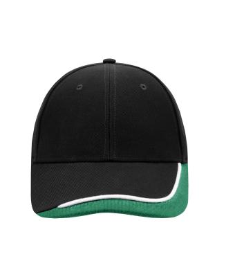 Unisex Half-Pipe Sandwich Cap Zwart/wit/donkergroen 7603