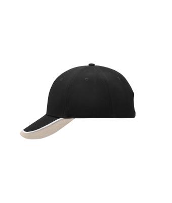 Unisex Half-Pipe Sandwich Cap Zwart/wit/lichtgrijs 7603
