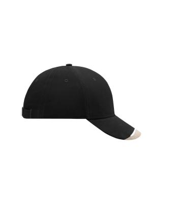 Unisex Half-Pipe Sandwich Cap Zwart/wit/lichtgrijs 7603