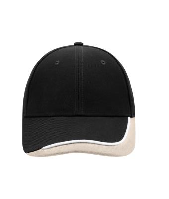 Unisex Half-Pipe Sandwich Cap Zwart/wit/lichtgrijs 7603
