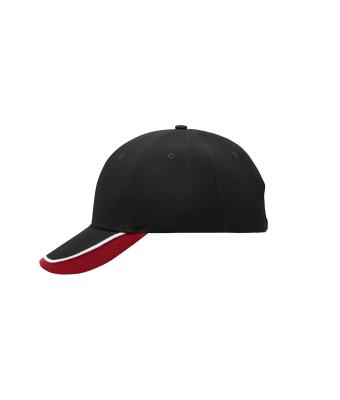 Unisex Half-Pipe Sandwich Cap Zwart/wit/rood 7603