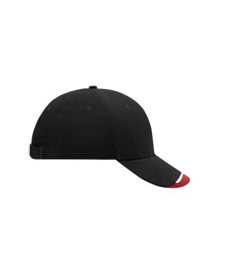 Unisex Half-Pipe Sandwich Cap Zwart/wit/rood 7603