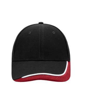 Unisex Half-Pipe Sandwich Cap Zwart/wit/rood 7603